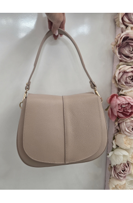 Ružov&aacute; kožen&aacute; crossbody kabelka Vera Pelle