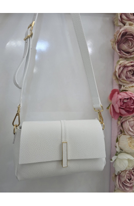 Biela kožená crossbody kabelka Vera Pelle