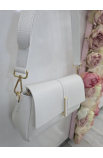 Biela kožená crossbody kabelka Vera Pelle