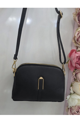 Čierna crossbody štýlová mini kabelka Italy