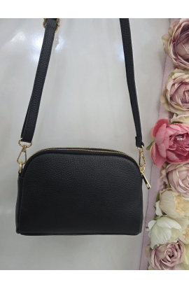 Čierna crossbody &scaron;t&yacute;lov&aacute; mini kabelka Italy