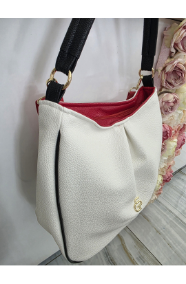 Bielo-čierna crossbody kabelka Grosso