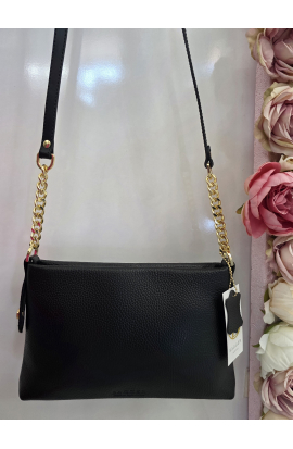 Čierna Kožen&aacute; Crossbody kabelka BAGGER