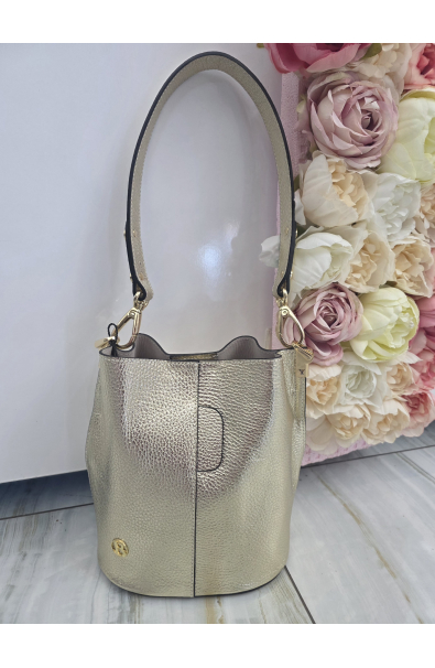 Béžová Kožená Crossbody kabelka BAGGER