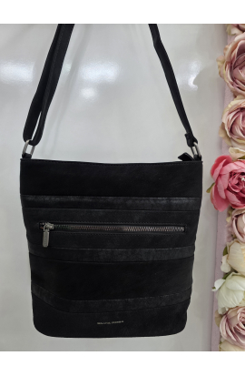 Štýlová čierna crossbody kabelka Silvia Rosa