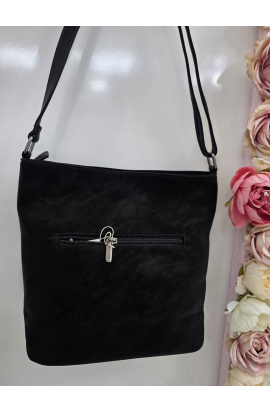 &Scaron;t&yacute;lov&aacute; čierna crossbody kabelka Silvia Rosa