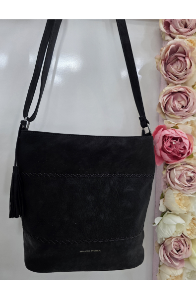 Crossbody čierna kabelka Silvia Rosa