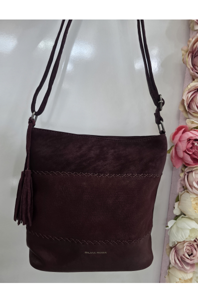 Crossbody bordová kabelka Silvia Rosa