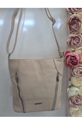 Jednoduchá béžová crossbody kabelka Silvia