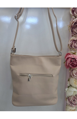 Jednoduch&aacute; b&eacute;žov&aacute; crossbody kabelka Silvia