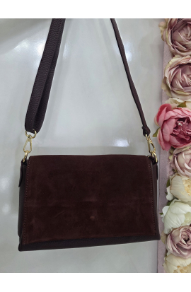 Bordová kožená crossbody kabelka Vera Pelle