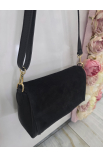 Čierna kožená crossbody kabelka Vera Pelle