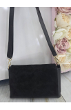 Čierna kožená crossbody kabelka Vera Pelle