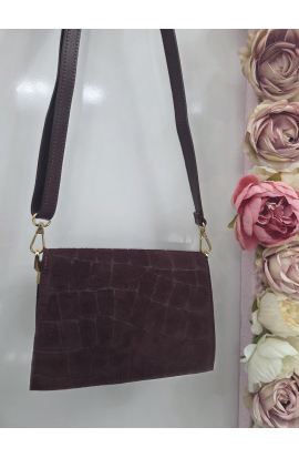 Bordov&aacute; semi&scaron;ov&aacute; crossbody kabelka Italy