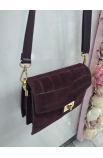 Bordová semišová crossbody kabelka Italy
