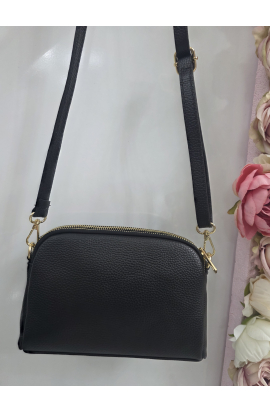 Čierna crossbody &scaron;t&yacute;lov&aacute; mini kabelka Italy