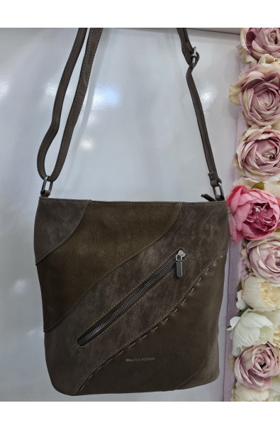 Elegantná hnedá crossbody kabelka SilviaRosa